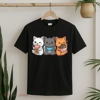 Anime Boba Tea Bubble Tea Gaming Gamer Ramen Cat T-Shirt thumb 2