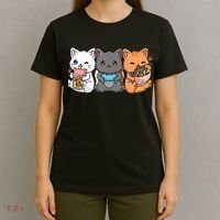Anime Boba Tea Bubble Tea Gaming Gamer Ramen Cat T-Shirt thumb 4