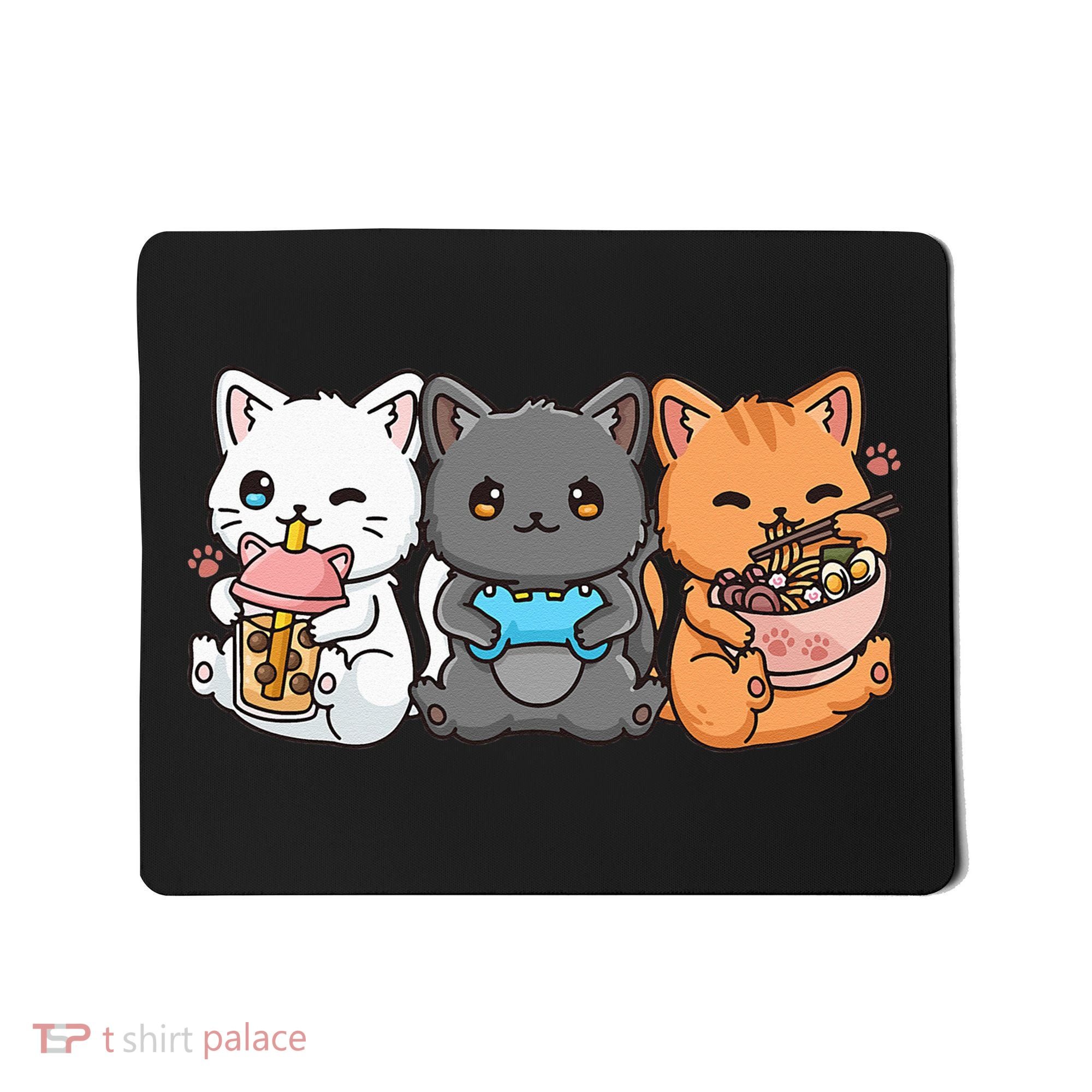 Anime Boba Tea Bubble Tea Gaming Gamer Ramen Cat Mousepad