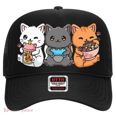Anime Boba Tea Bubble Tea Gaming Gamer Ramen Cat Hat