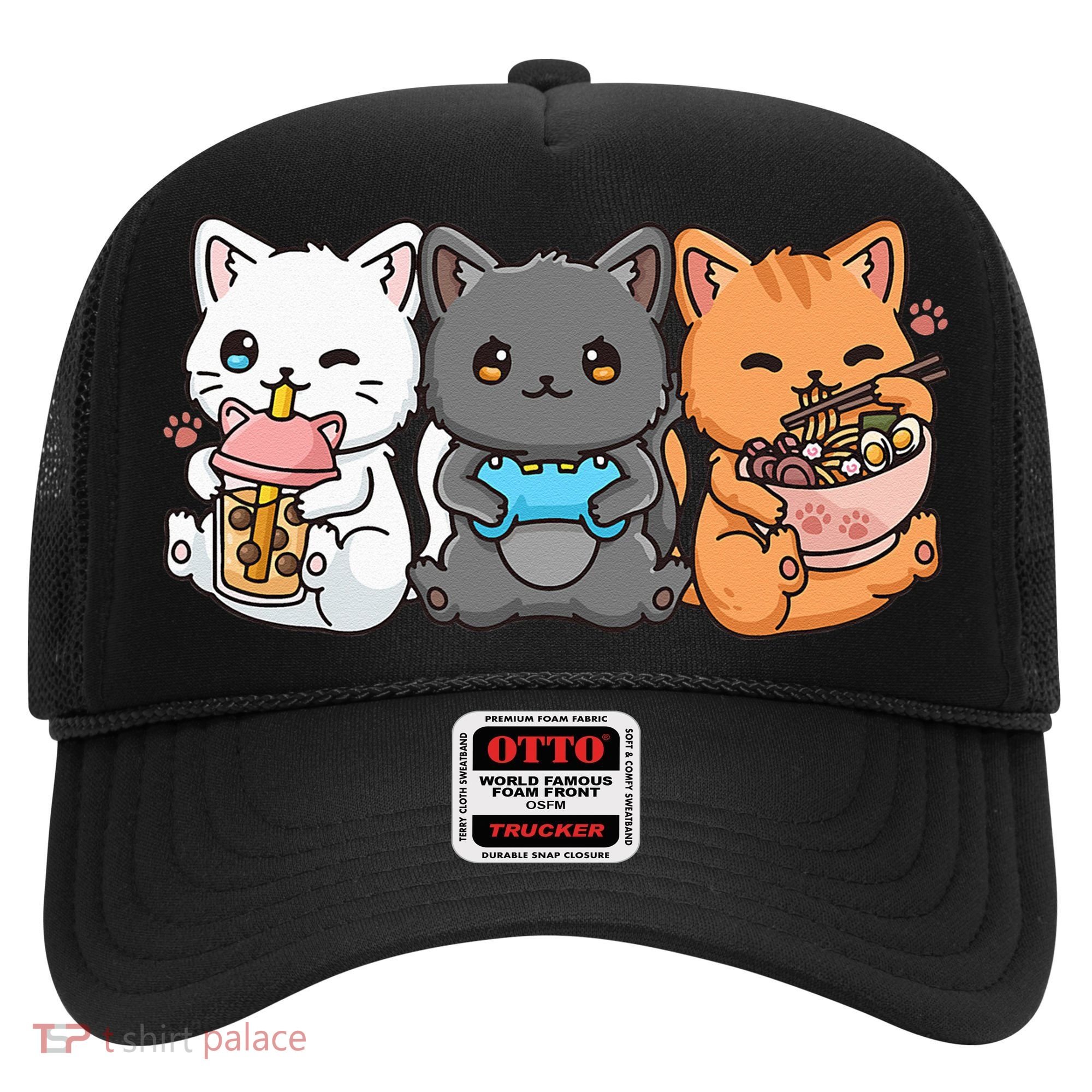 Anime Boba Tea Bubble Tea Gaming Gamer Ramen Cat Hat