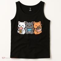 Anime Boba Tea Bubble Tea Gaming Gamer Ramen Cat Tank Top thumb 2