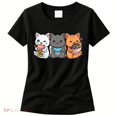Anime Boba Tea Bubble Tea Gaming Gamer Ramen Cat Women's T-Shirt