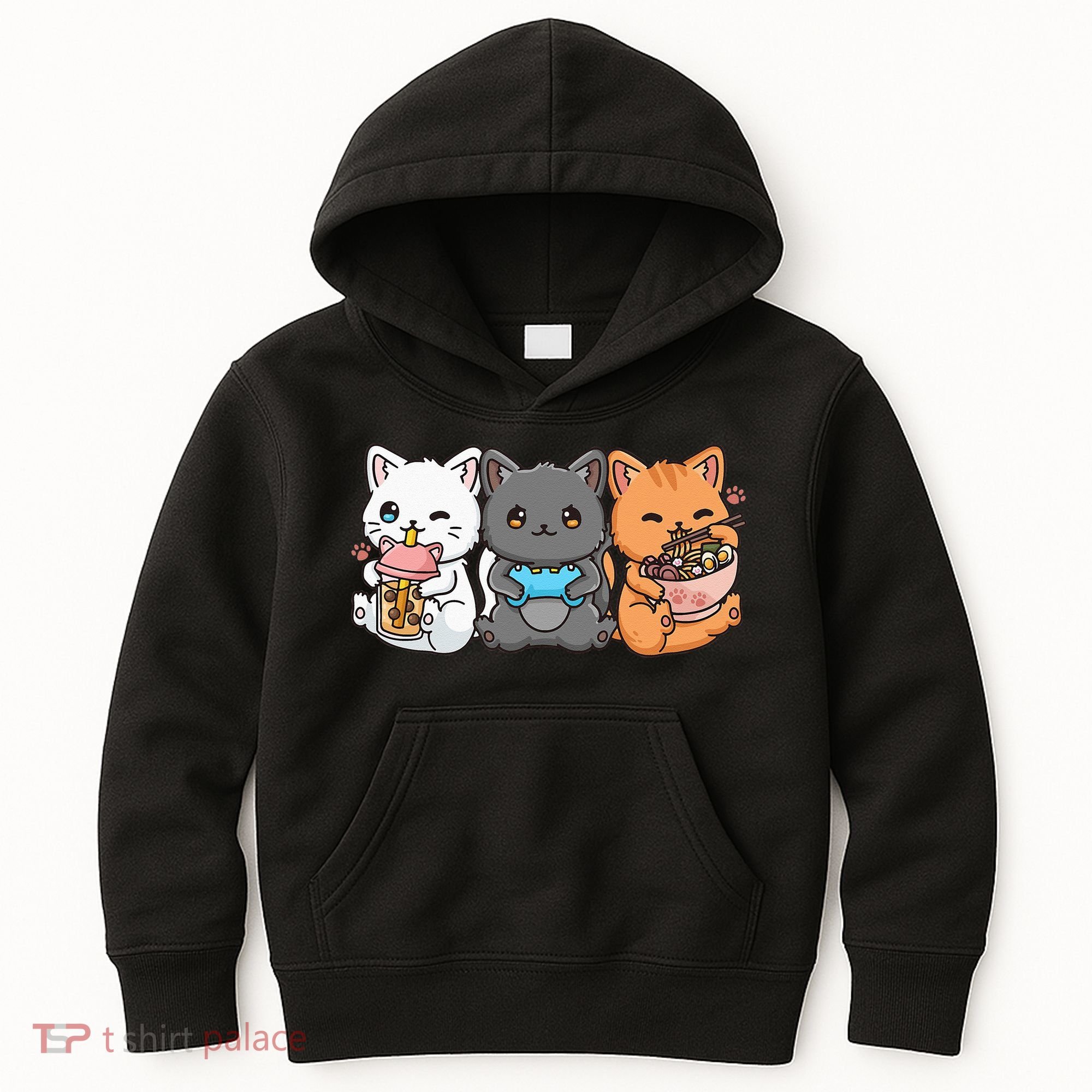 Anime Boba Tea Bubble Tea Gaming Gamer Ramen Cat Kids Hoodie