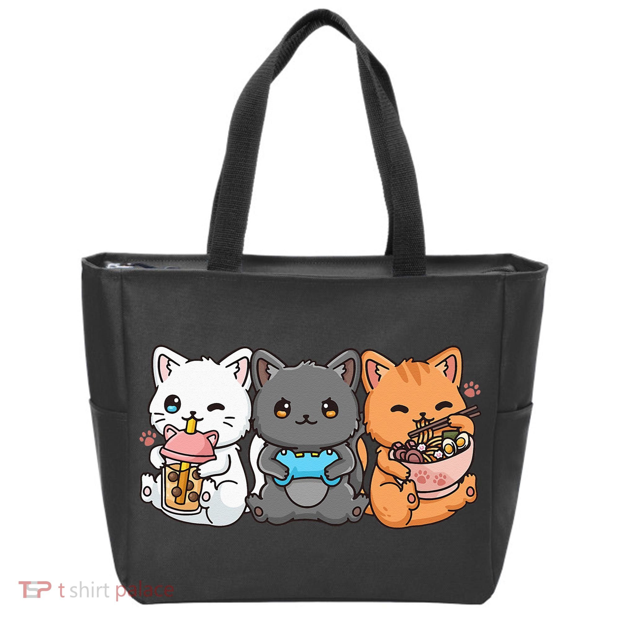 Anime Boba Tea Bubble Tea Gaming Gamer Ramen Cat Tote Bag