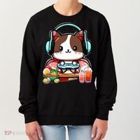 Anime Boba Tea Bubble Tea Gaming Gamer Ramen Cat Women's Sweatshirt thumb 0