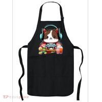 Anime Boba Tea Bubble Tea Gaming Gamer Ramen Cat Apron thumb 0