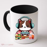 Anime Boba Tea Bubble Tea Gaming Gamer Ramen Cat Coffee Mug thumb 0