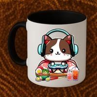 Anime Boba Tea Bubble Tea Gaming Gamer Ramen Cat Coffee Mug thumb 2