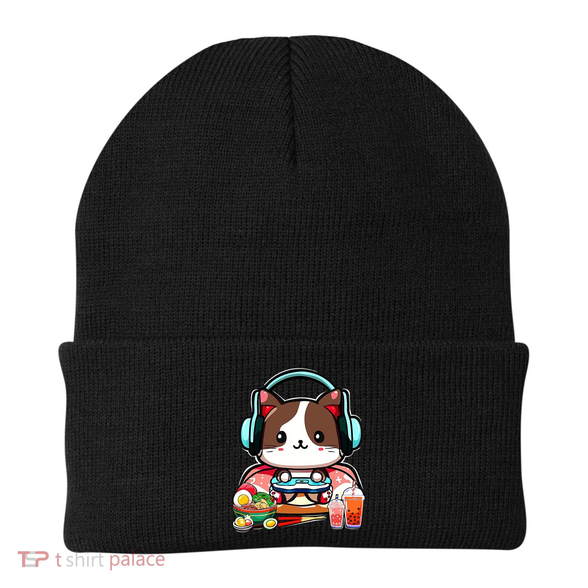 Anime Boba Tea Bubble Tea Gaming Gamer Ramen Cat Beanie