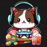 Anime Boba Tea Bubble Tea Gaming Gamer Ramen Cat Women's Hoodie thumb 2