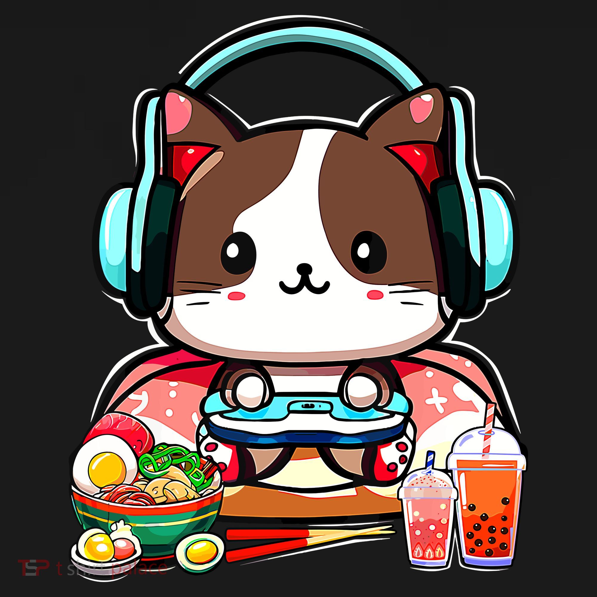 Anime Boba Tea Bubble Tea Gaming Gamer Ramen Cat Women's Hoodie
