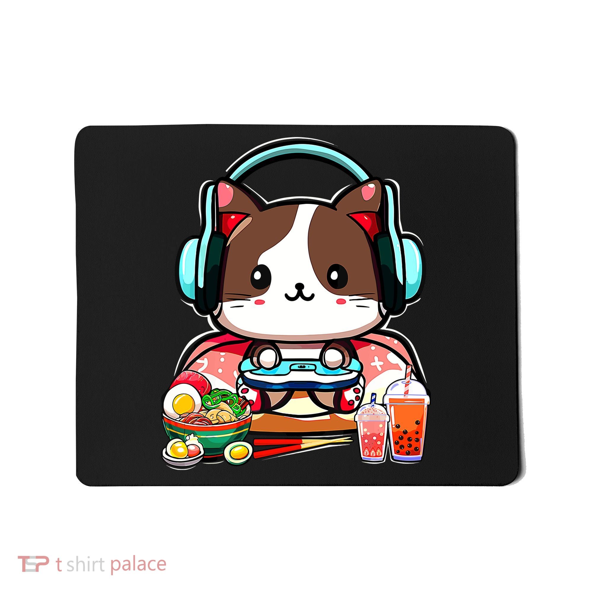 Anime Boba Tea Bubble Tea Gaming Gamer Ramen Cat Mousepad