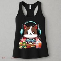 Anime Boba Tea Bubble Tea Gaming Gamer Ramen Cat Women's Tank Top thumb 3