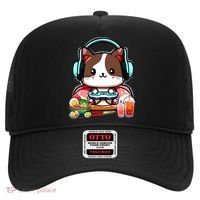 Anime Boba Tea Bubble Tea Gaming Gamer Ramen Cat Hat thumb 0