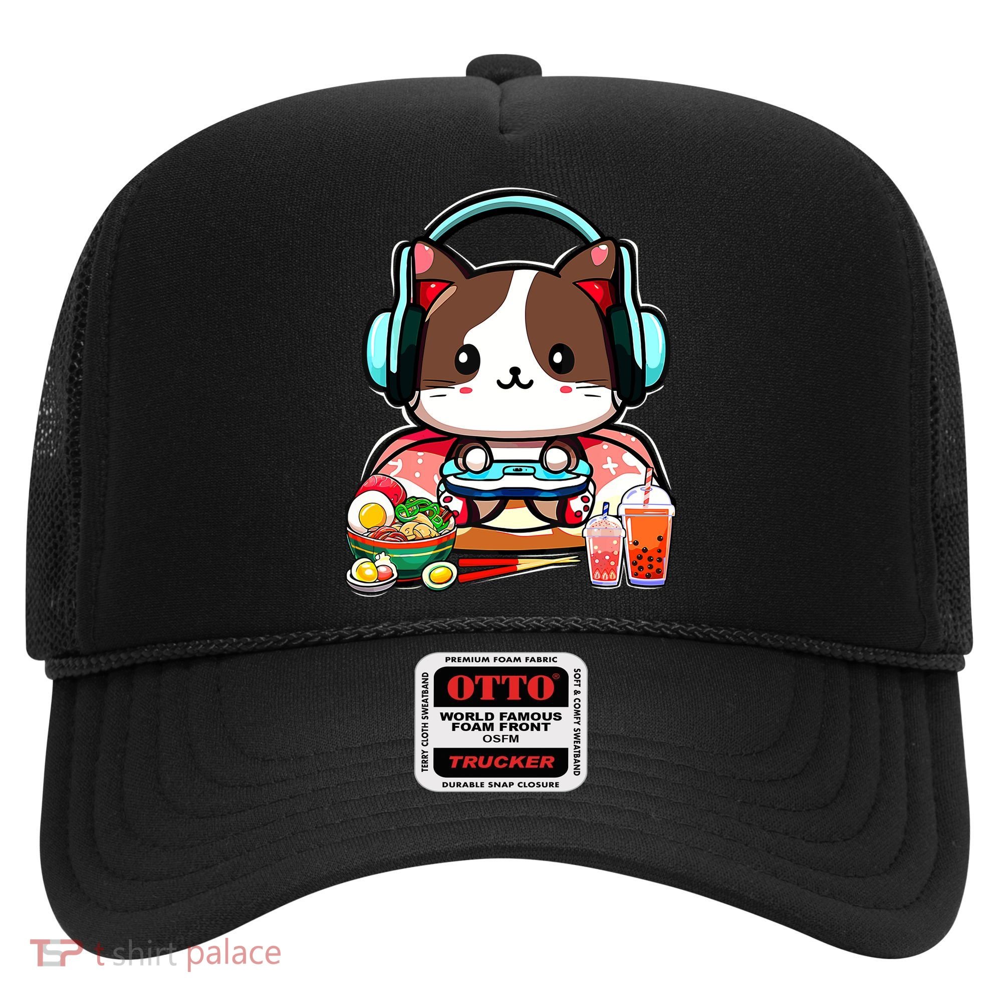 Anime Boba Tea Bubble Tea Gaming Gamer Ramen Cat Hat