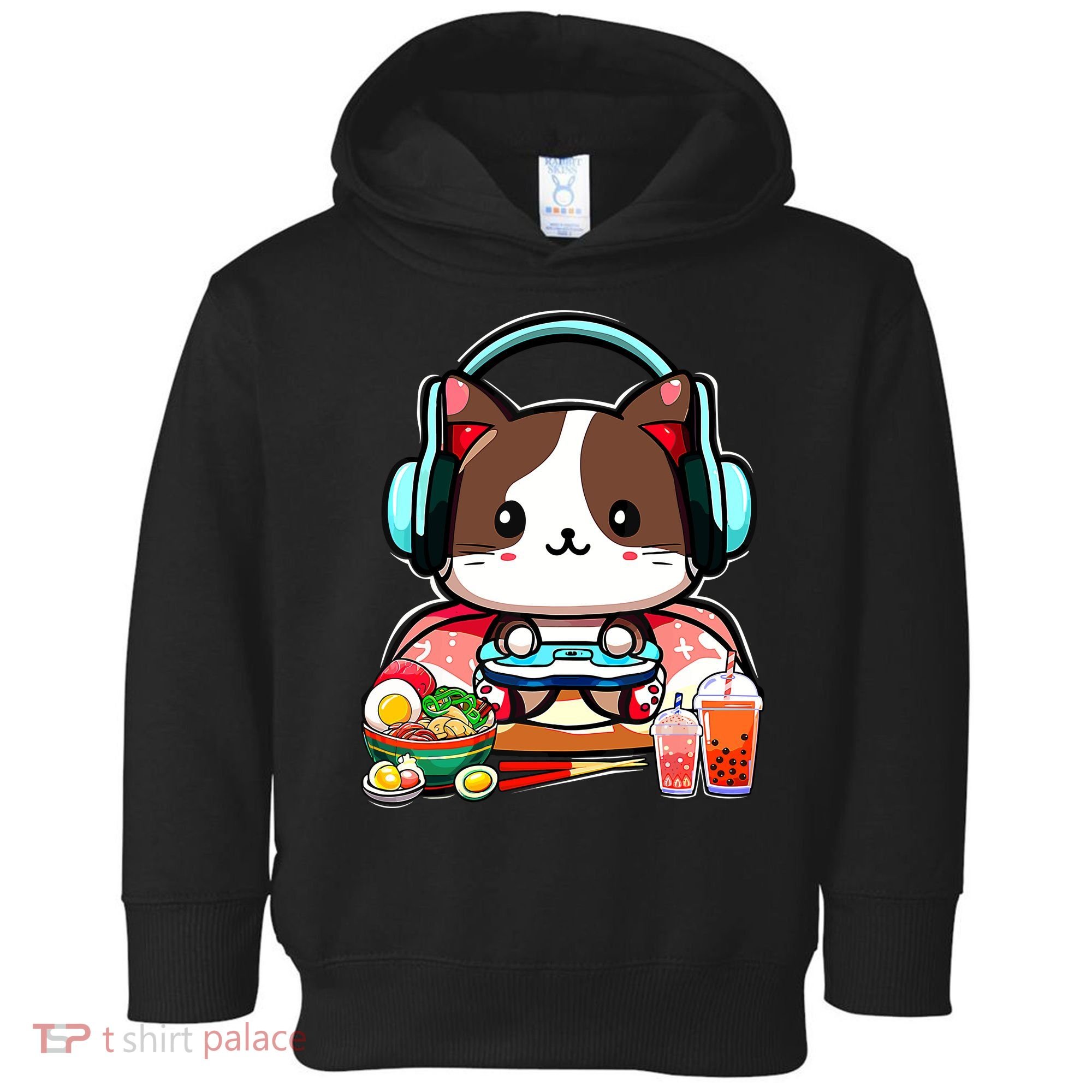 Anime Boba Tea Bubble Tea Gaming Gamer Ramen Cat Toddler Hoodie