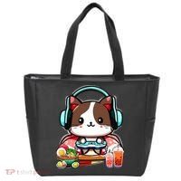 Anime Boba Tea Bubble Tea Gaming Gamer Ramen Cat Tote Bag thumb 0