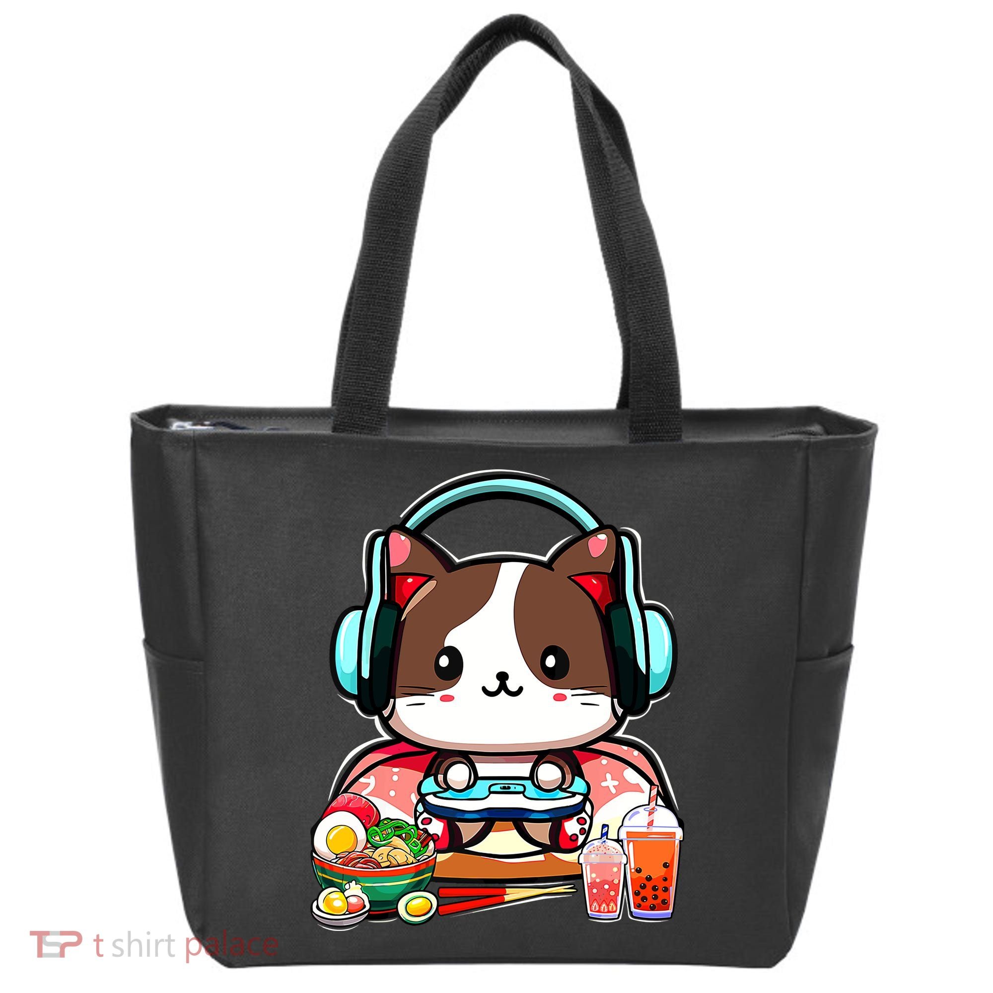 Anime Boba Tea Bubble Tea Gaming Gamer Ramen Cat Tote Bag