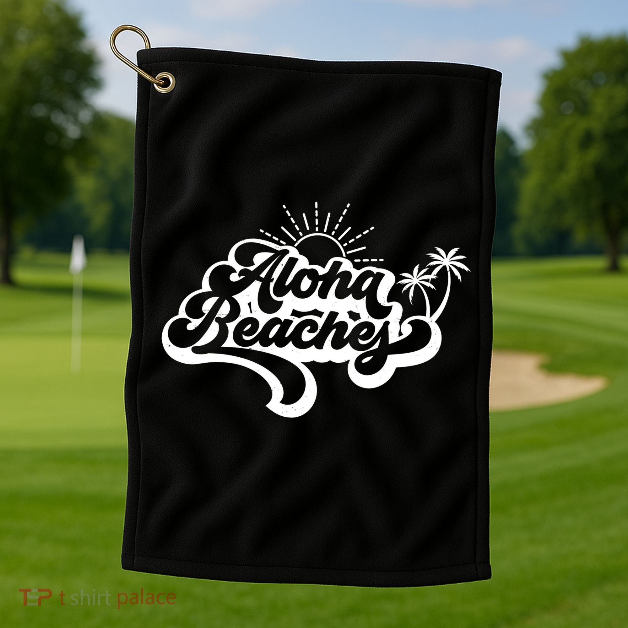 Aloha Beaches Tropical Vacation Golf Towel