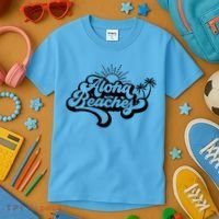 Aloha Beaches Tropical Vacation Kids T-Shirt thumb 3