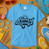 Aloha Beaches Tropical Vacation Kids T-Shirt thumb 3