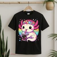 Axolotl Boba Tea Kawaii Neko Japanese Bubble Tea  T-Shirt thumb 2