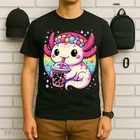 Axolotl Boba Tea Kawaii Neko Japanese Bubble Tea  T-Shirt thumb 6