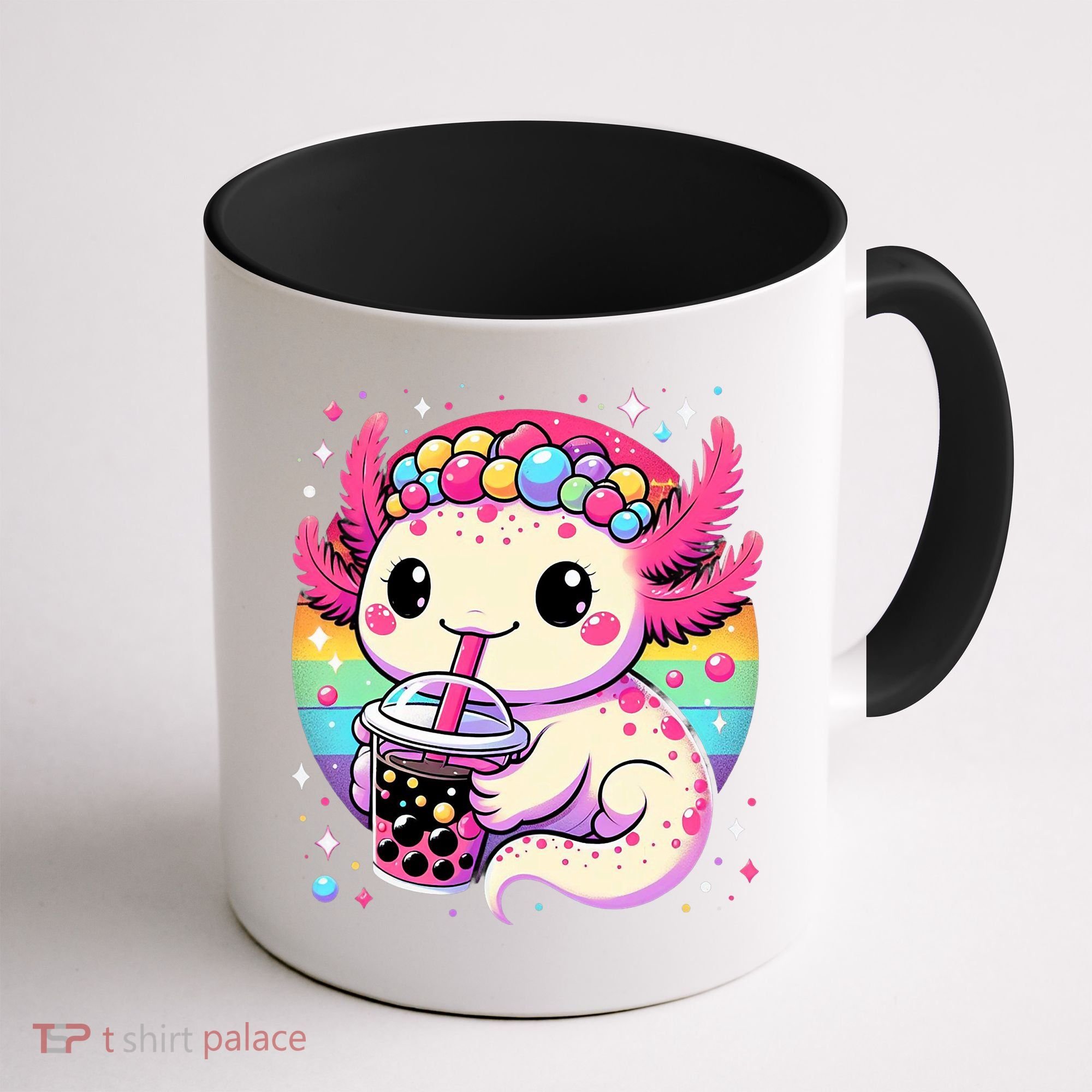 Axolotl Boba Tea Kawaii Neko Japanese Bubble Tea  Coffee Mug