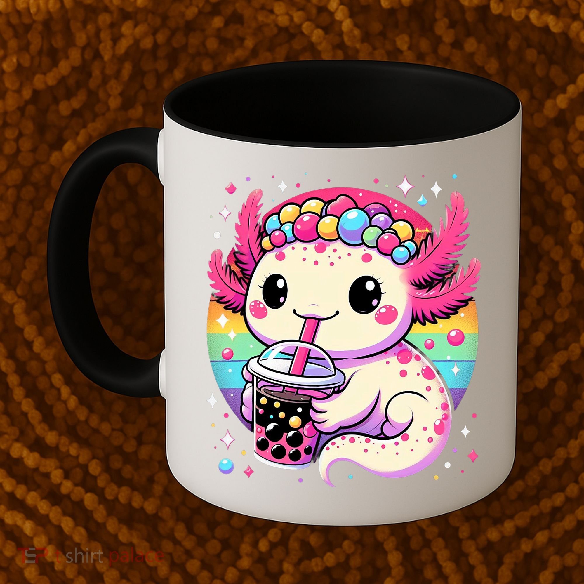 Axolotl Boba Tea Kawaii Neko Japanese Bubble Tea  Coffee Mug
