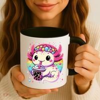 Axolotl Boba Tea Kawaii Neko Japanese Bubble Tea  Coffee Mug thumb 3