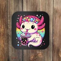 Axolotl Boba Tea Kawaii Neko Japanese Bubble Tea  Coaster thumb 0