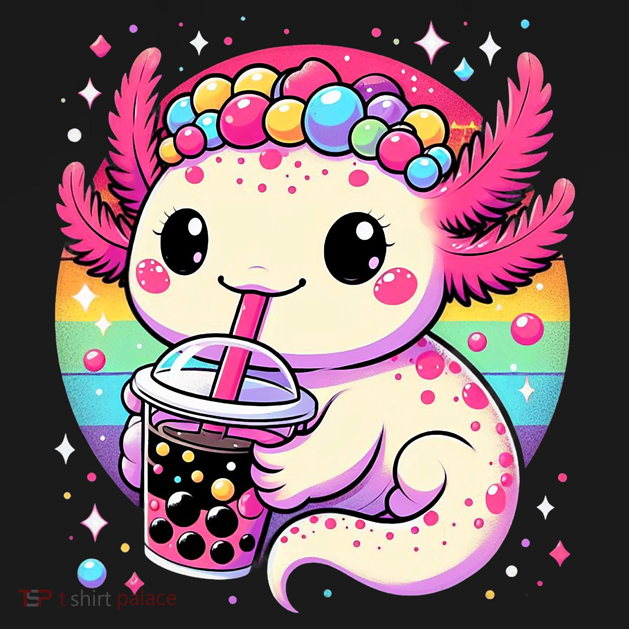 Axolotl Boba Tea Kawaii Neko Japanese Bubble Tea  Women's Hoodie