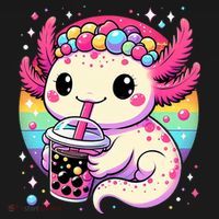 Axolotl Boba Tea Kawaii Neko Japanese Bubble Tea  Women's Tank Top thumb 5