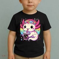Axolotl Boba Tea Kawaii Neko Japanese Bubble Tea  Toddler T-Shirt thumb 2