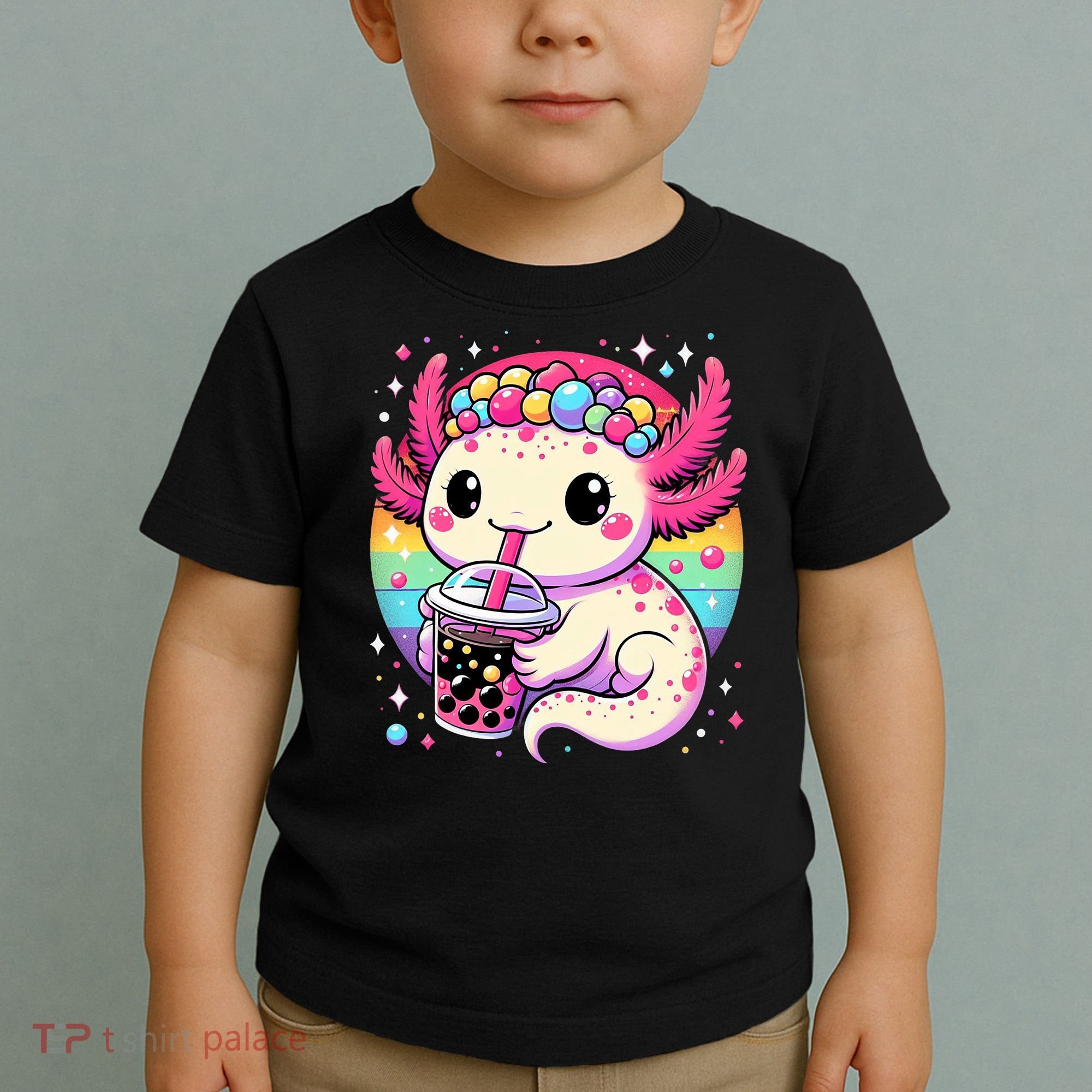 Axolotl Boba Tea Kawaii Neko Japanese Bubble Tea  Toddler T-Shirt