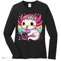 Axolotl Boba Tea Kawaii Neko Japanese Bubble Tea  Women's Long Sleeve Shirt thumb 0