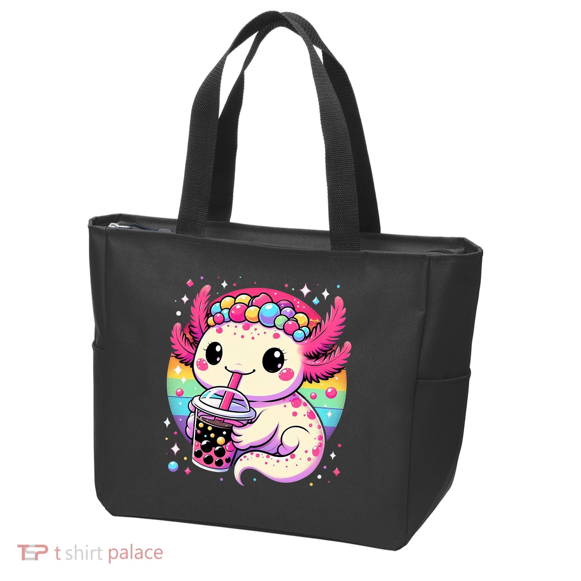 Axolotl Boba Tea Kawaii Neko Japanese Bubble Tea  Tote Bag