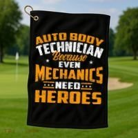 Auto Body Technician Heroes Automotive Car Customizer Golf Towel thumb 1