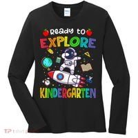 Astronaut Back To School Ready To Explore Kindergarten Women's Long Sleeve Shirt thumb 0