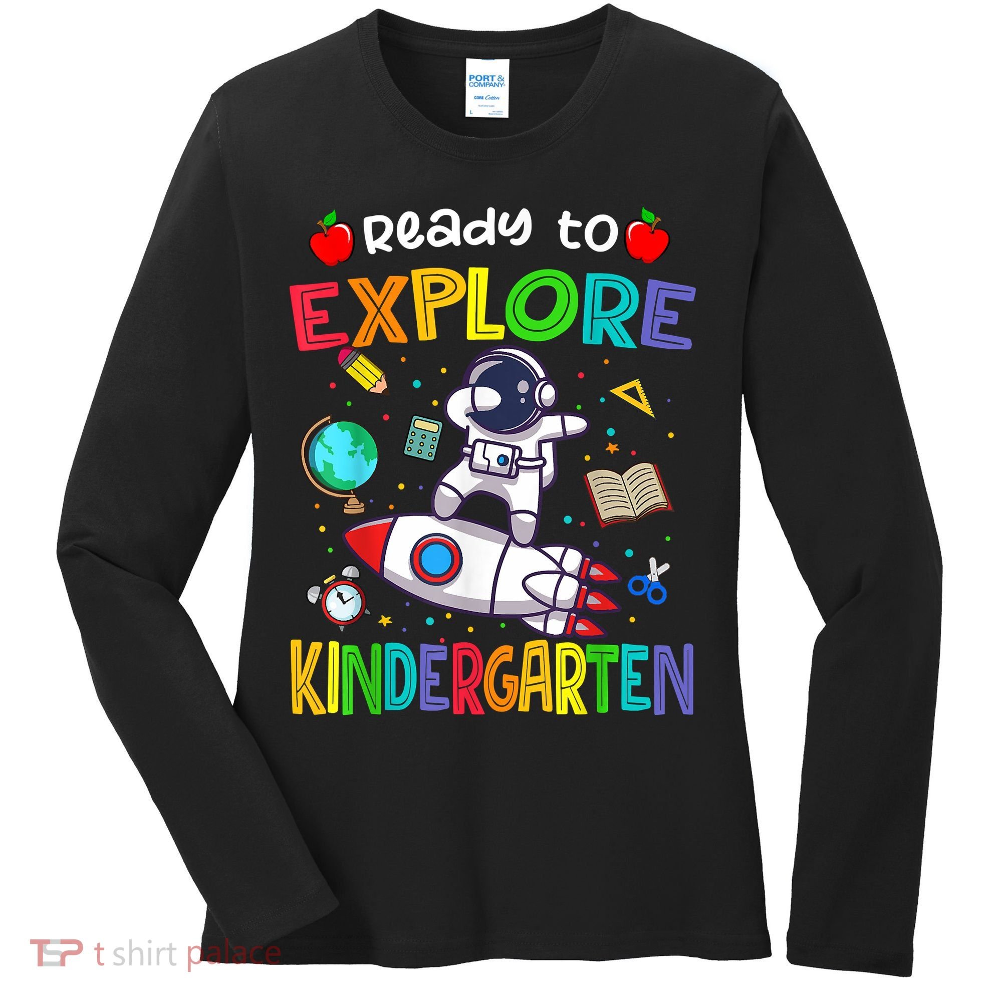 Astronaut Back To School Ready To Explore Kindergarten Women's Long Sleeve Shirt