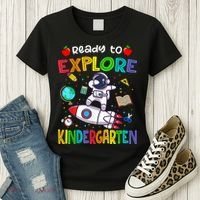 Astronaut Back To School Ready To Explore Kindergarten Women's T-Shirt thumb 3