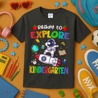 Astronaut Back To School Ready To Explore Kindergarten Kids T-Shirt thumb 3