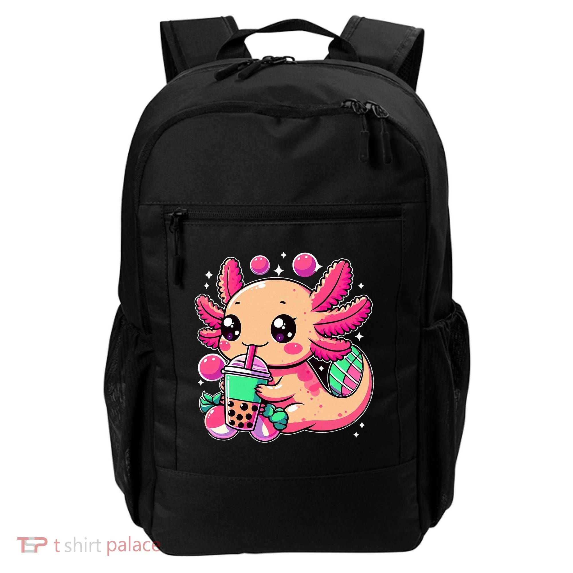 Axolotl Boba Tea Kawaii Neko Japanese Bubble Tea Backpack