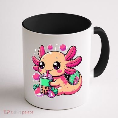 Axolotl Boba Tea Kawaii Neko Japanese Bubble Tea Coffee Mug back