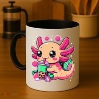Axolotl Boba Tea Kawaii Neko Japanese Bubble Tea Coffee Mug thumb 4