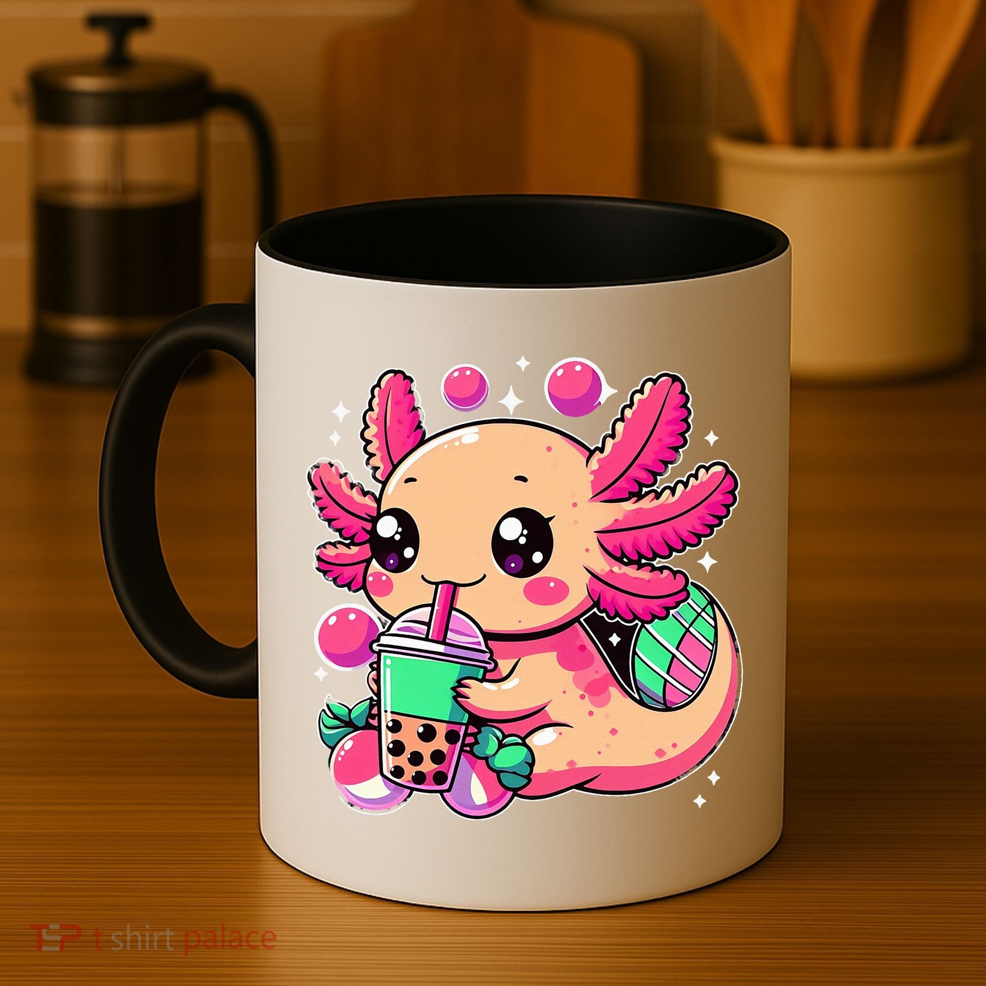 Axolotl Boba Tea Kawaii Neko Japanese Bubble Tea Coffee Mug