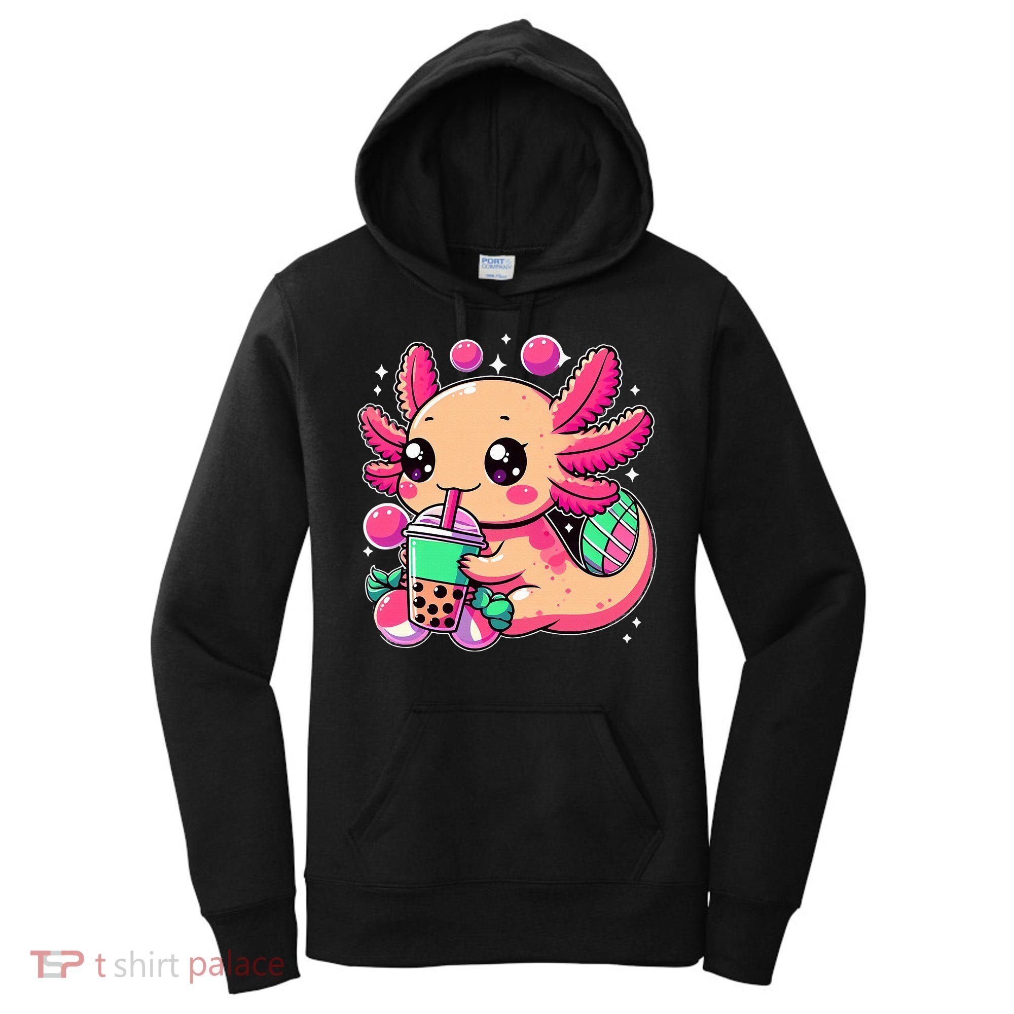 Axolotl Boba Tea Kawaii Neko Japanese Bubble Tea Women's Hoodie
