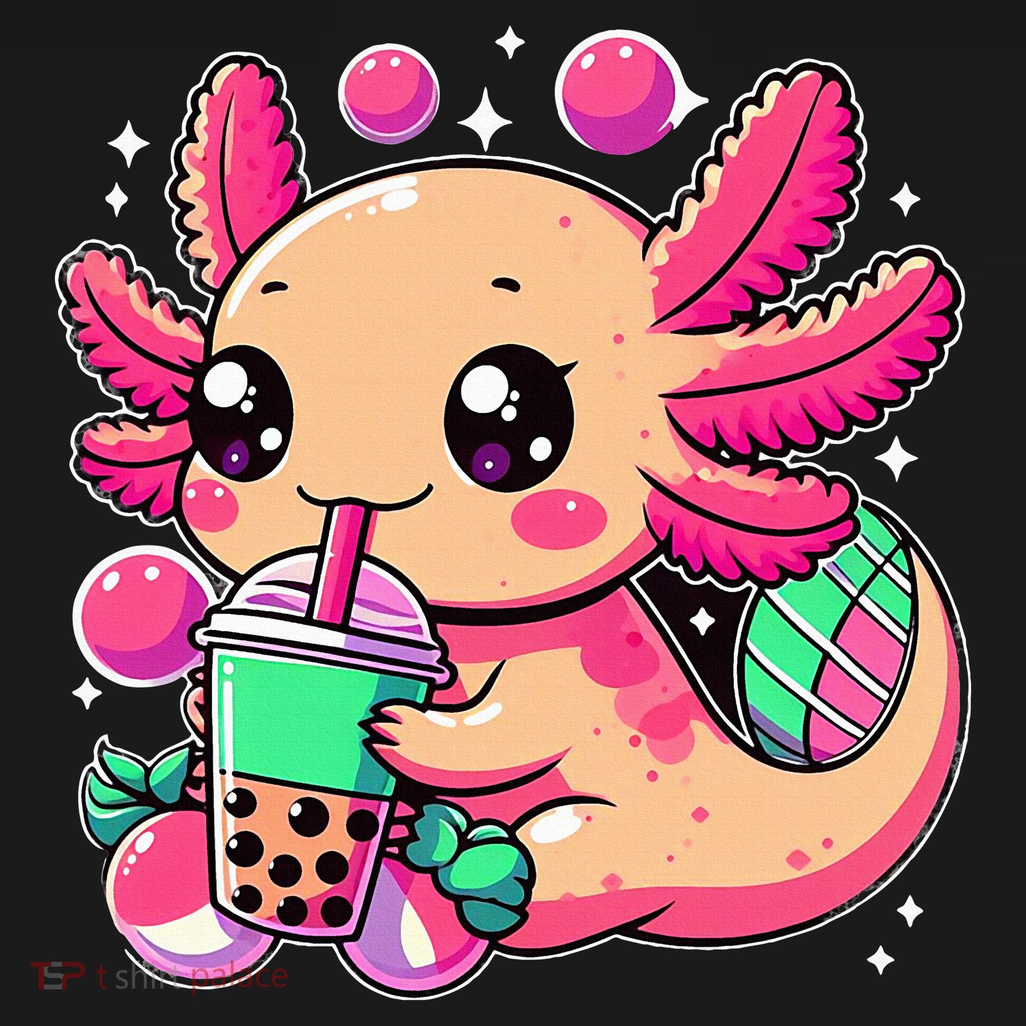 Axolotl Boba Tea Kawaii Neko Japanese Bubble Tea Women's Hoodie