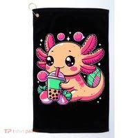 Axolotl Boba Tea Kawaii Neko Japanese Bubble Tea Golf Towel thumb 0